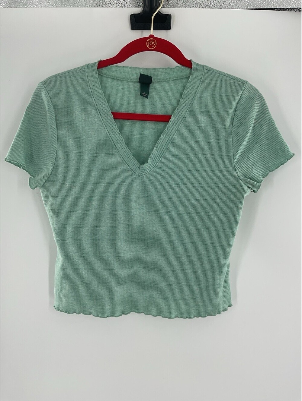 Wild Fable Girls Size Large V-Neck Crop Top Teal 121